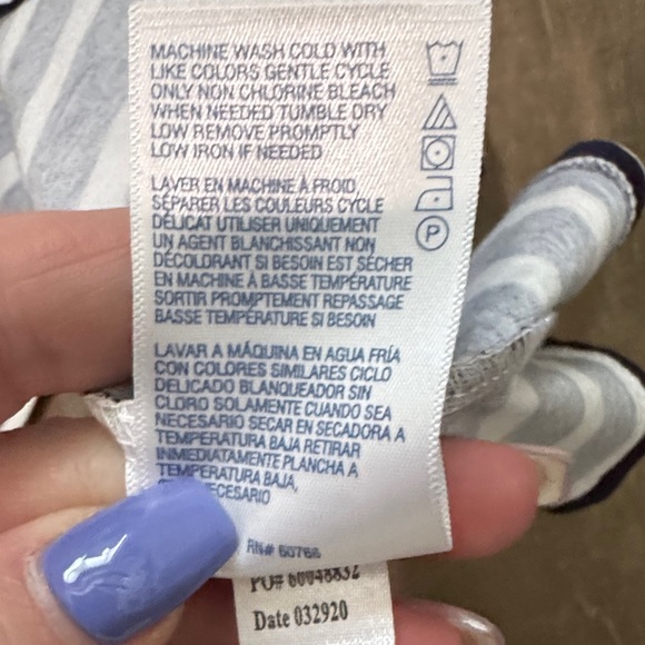 Nautica Navy and White Striped Top - Picture 7 of 7